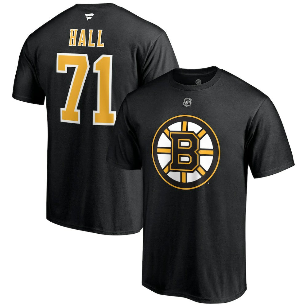 Taylor Hall Boston Bruins Fanatics Authentic Stack Name & Number T-Shirt Black