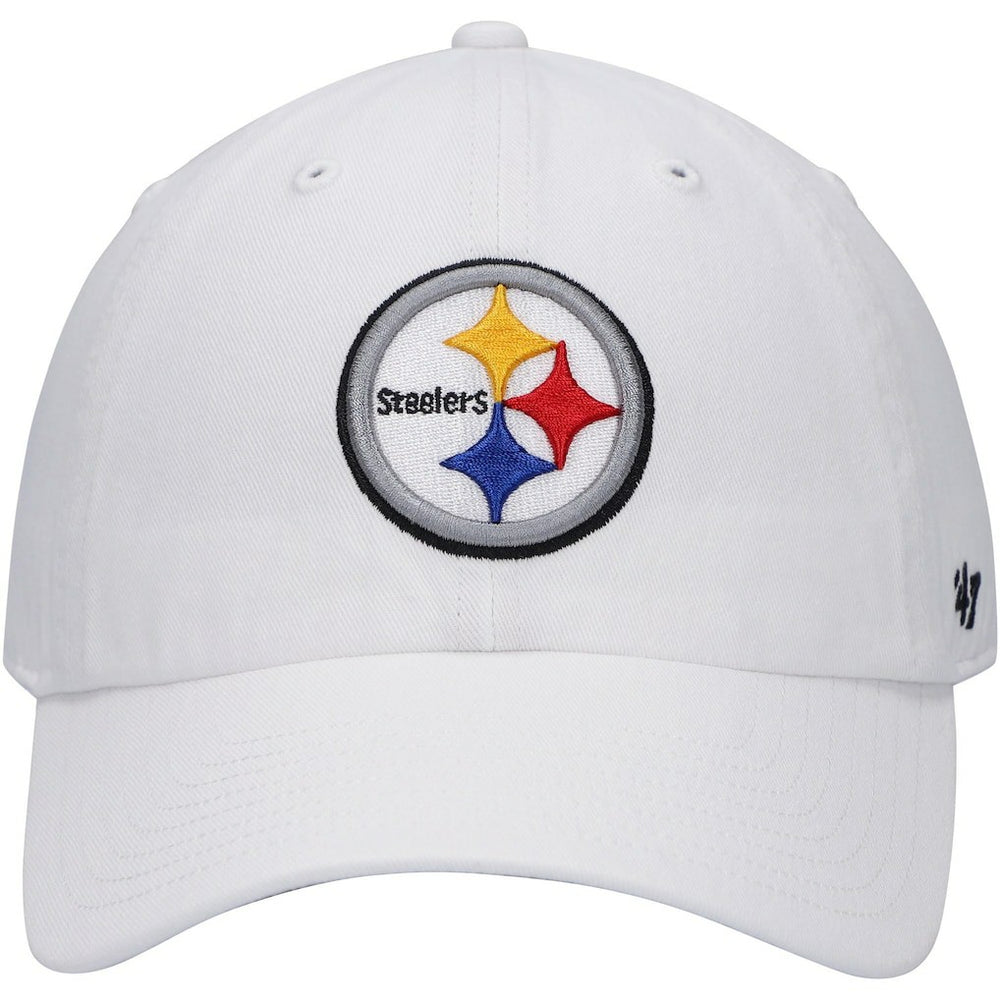 Pittsburgh Steelers '47 Logo Clean Up Adjustable Hat White - 47 brand