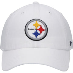 Pittsburgh Steelers '47 Logo Clean Up Adjustable Hat White - 47 brand