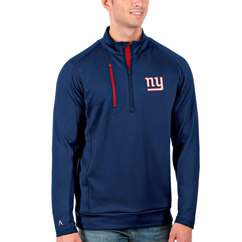 New York Giants Antigua Generation Quarter-Zip Pullover Jacket Royal/Red - NFL