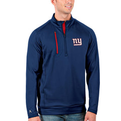 New York Giants Antigua Generation Quarter-Zip Pullover Jacket Royal/Red - NFL