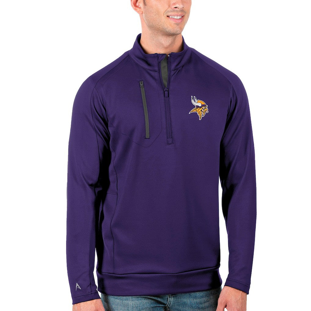 Minnesota Vikings Antigua Generation Quarter-Zip Pullover Jacket Purple/Charcoal - NFL