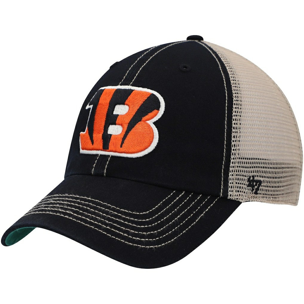 Cincinnati Bengals '47 Trawler Trucker Clean Up Snapback Hat Black/Natural - 47 brand
