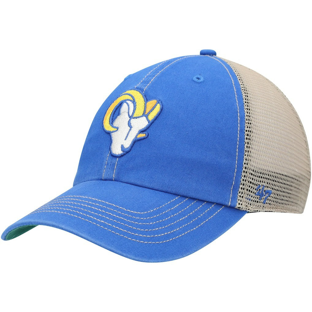 Los Angeles Rams '47 Head Trawler Trucker Clean Up Snapback Hat Royal/Natural - 47 brand