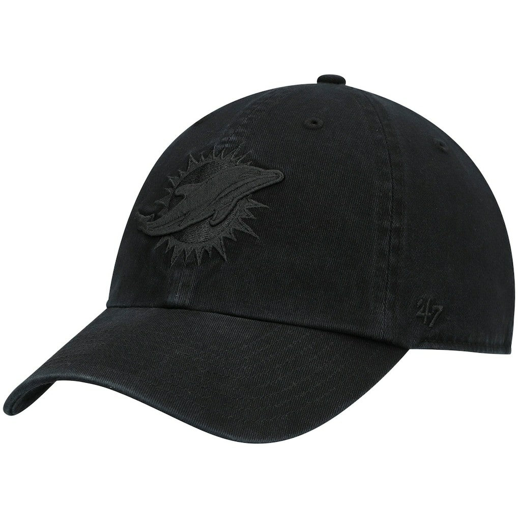 Miami Dolphins '47 Team Tonal Clean Up Adjustable Hat Black - 47 brand