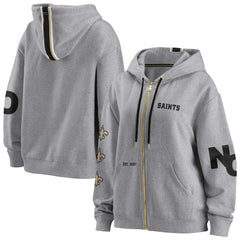 New Orleans Saints WEAR by Erin Andrews Women's Full-Zip Hoodie Gray - NFL