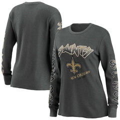 New Orleans Saints WEAR by Erin Andrews Women's Long Sleeve Thermal T-Shirt Gray - NFL