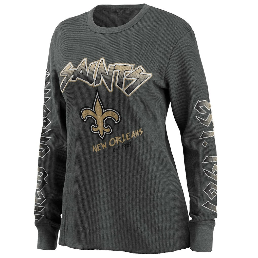 New Orleans Saints WEAR by Erin Andrews Women's Long Sleeve Thermal T-Shirt Gray - NFL