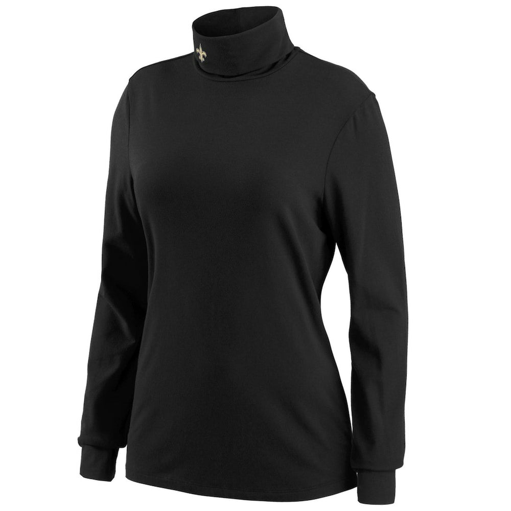 New Orleans Saints WEAR by Erin Andrews Women's Long Sleeve Tri-Blend Turtleneck T-Shirt Black - NFL
