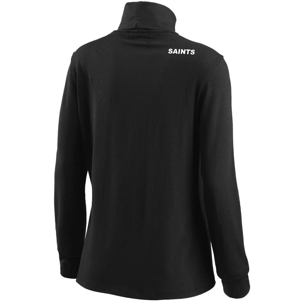 New Orleans Saints WEAR by Erin Andrews Women's Long Sleeve Tri-Blend Turtleneck T-Shirt Black - NFL