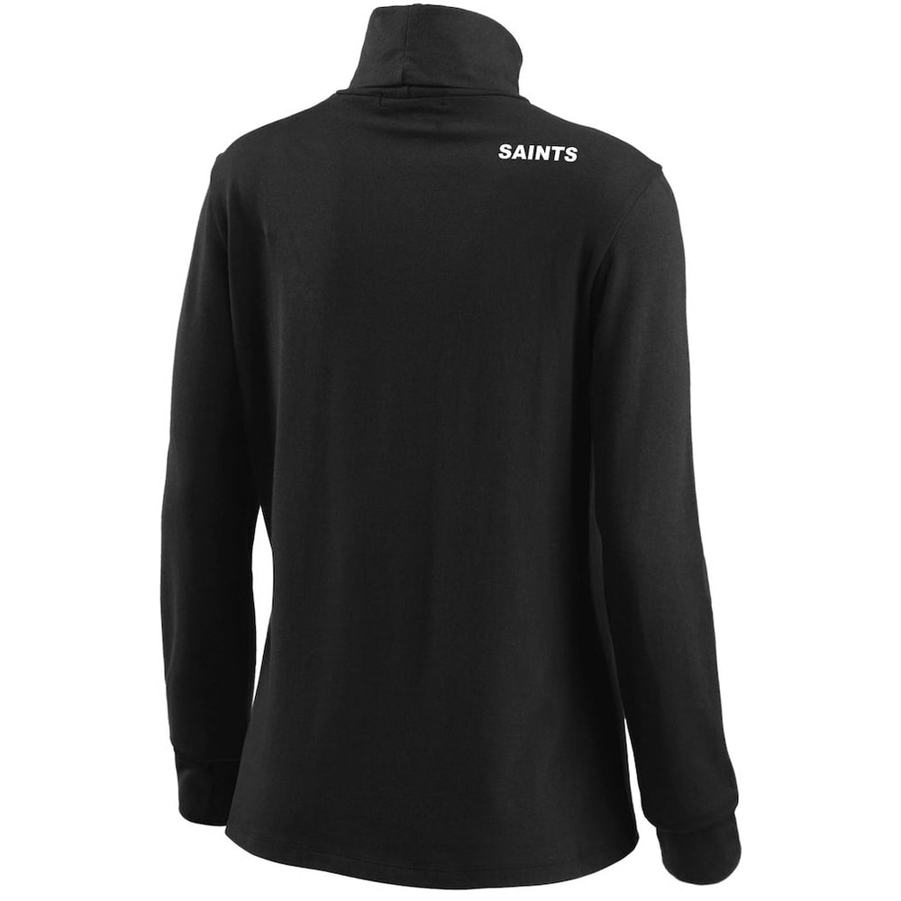 New Orleans Saints WEAR by Erin Andrews Women's Long Sleeve Tri-Blend Turtleneck T-Shirt Black - NFL