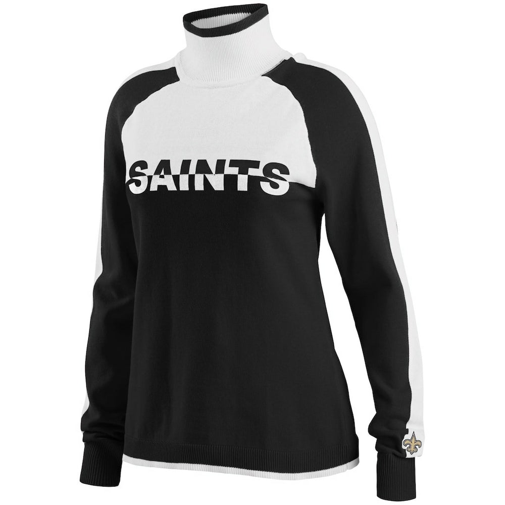 New Orleans Saints WEAR by Erin Andrews Women's Ski Raglan Pullover Sweater Black - NFL