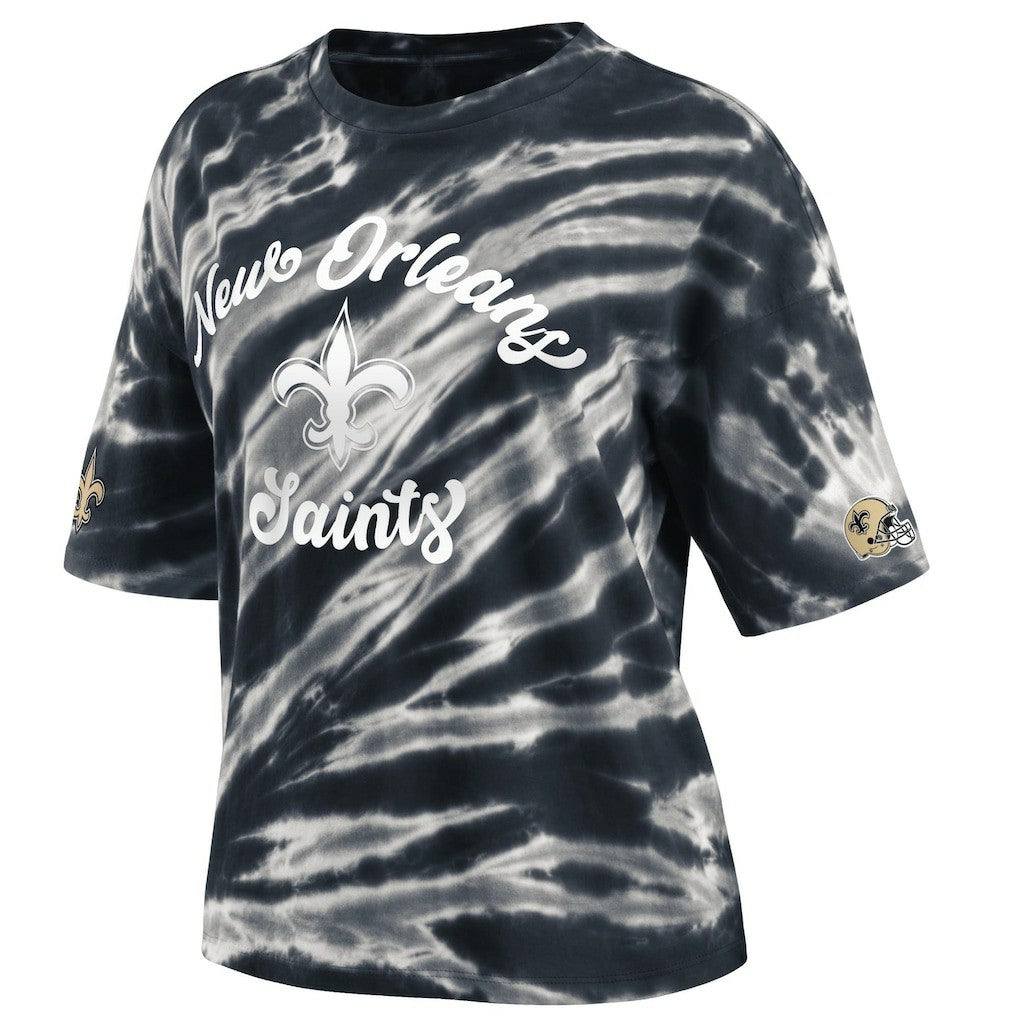 New Orleans Saints WEAR by Erin Andrews Women's Tie-Dye T-Shirt Black - NFL