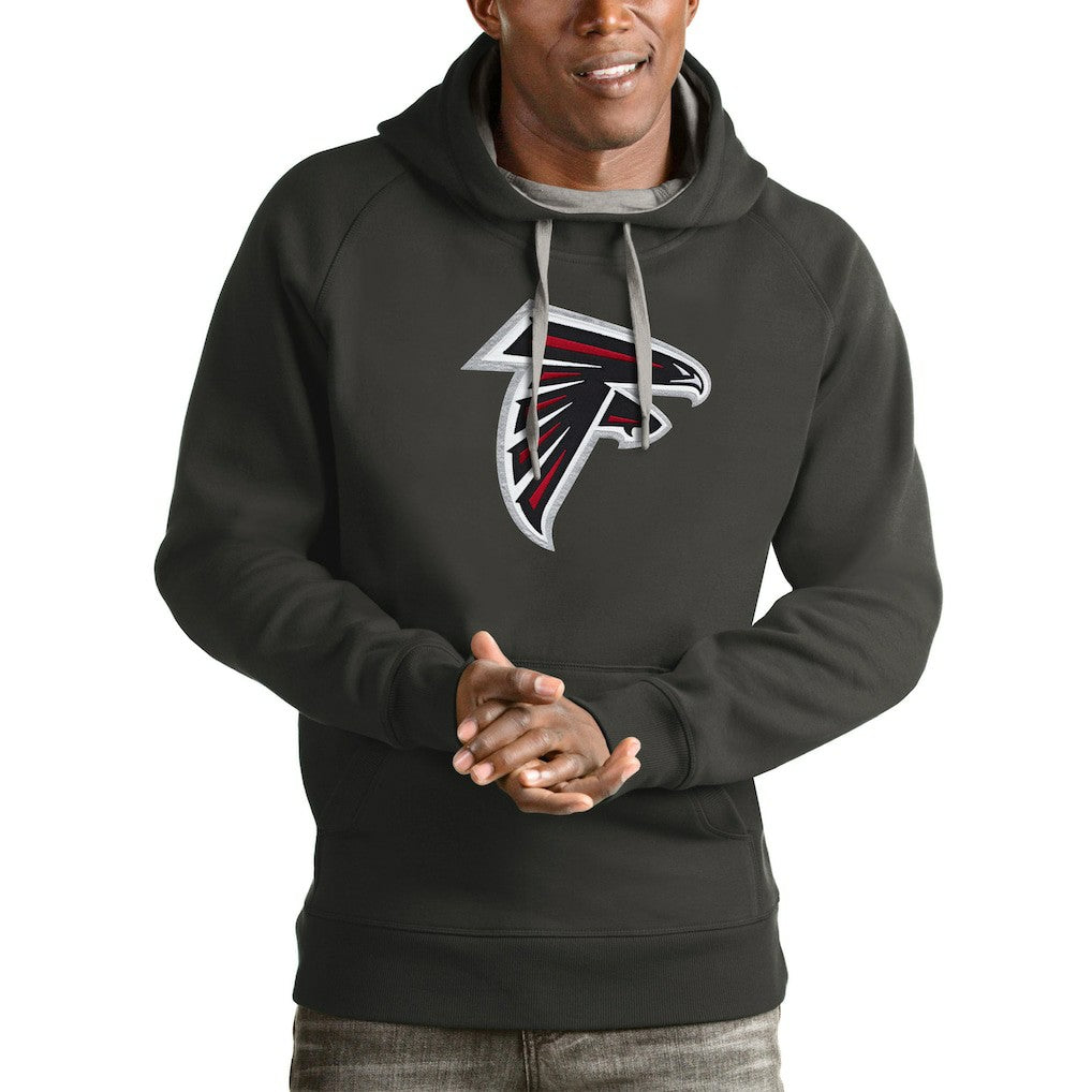 Atlanta Falcons Antigua Victory Pullover Hoodie Charcoal - NFL