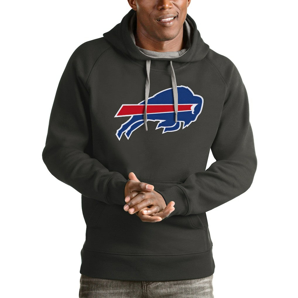 Buffalo Bills Antigua Victory Pullover Hoodie Charcoal - NFL