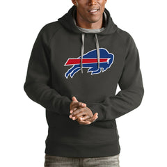 Buffalo Bills Antigua Victory Pullover Hoodie Charcoal - NFL