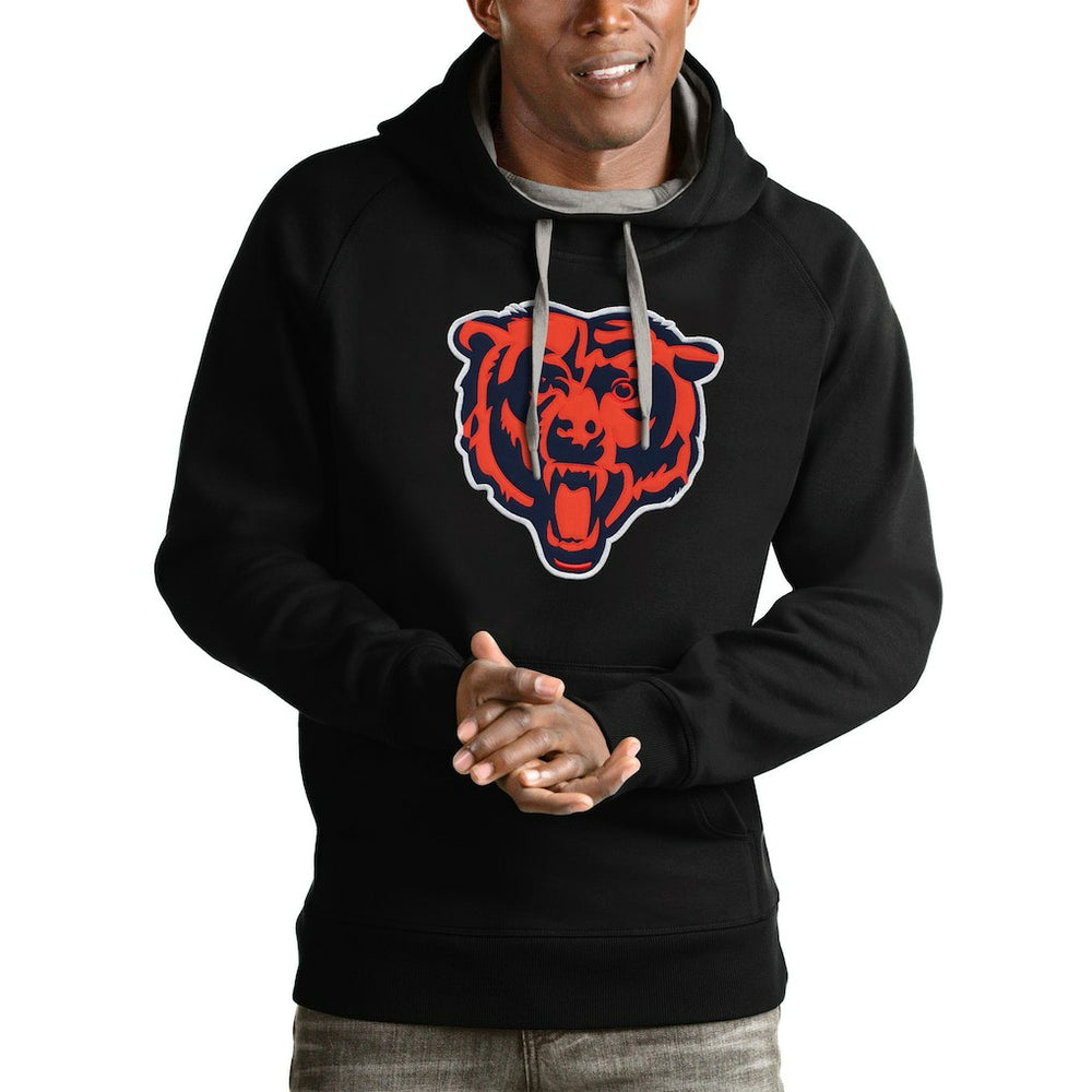 Chicago Bears Antigua Victory Pullover Hoodie Black - NFL