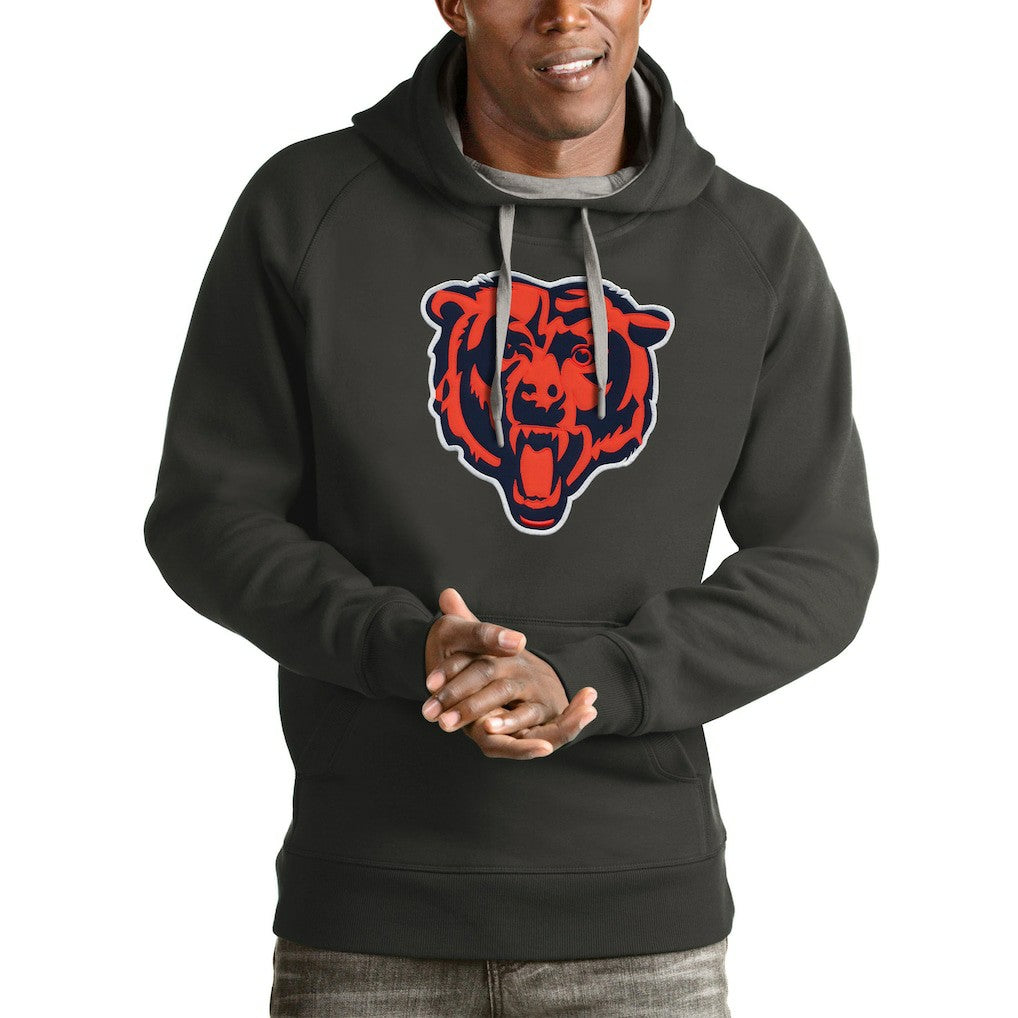 Chicago Bears Antigua Victory Pullover Hoodie Charcoal - NFL