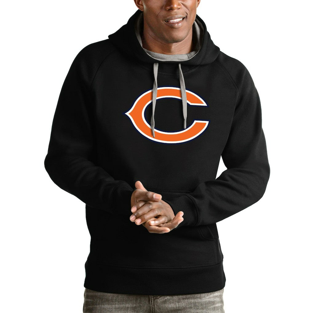Chicago Bears Antigua Victory Pullover Hoodie Black - NFL