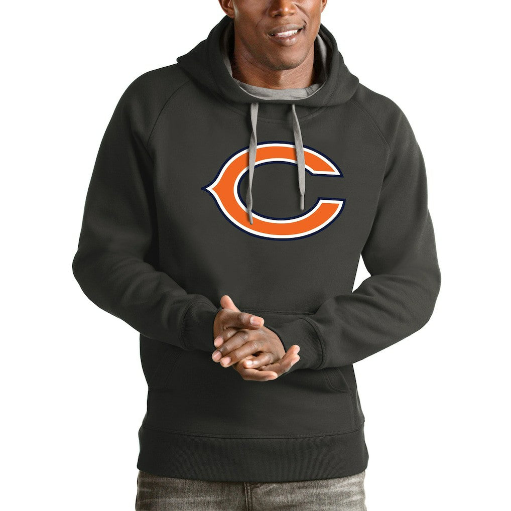 Chicago Bears Antigua Victory Pullover Hoodie Charcoal - NFL