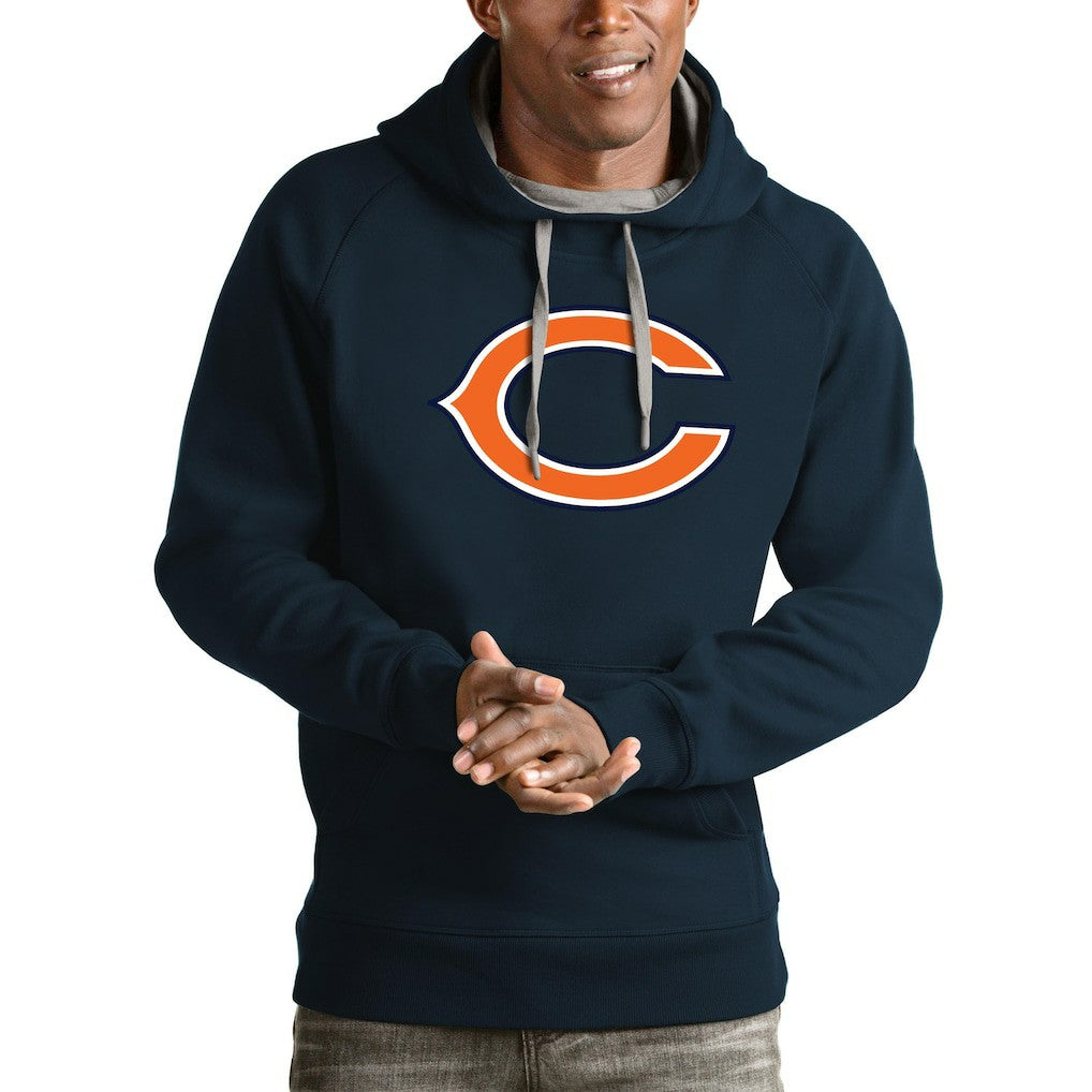 Chicago Bears Antigua Logo Victory Pullover Hoodie Navy - NFL