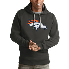 Denver Broncos Antigua Victory Pullover Hoodie Charcoal - NFL