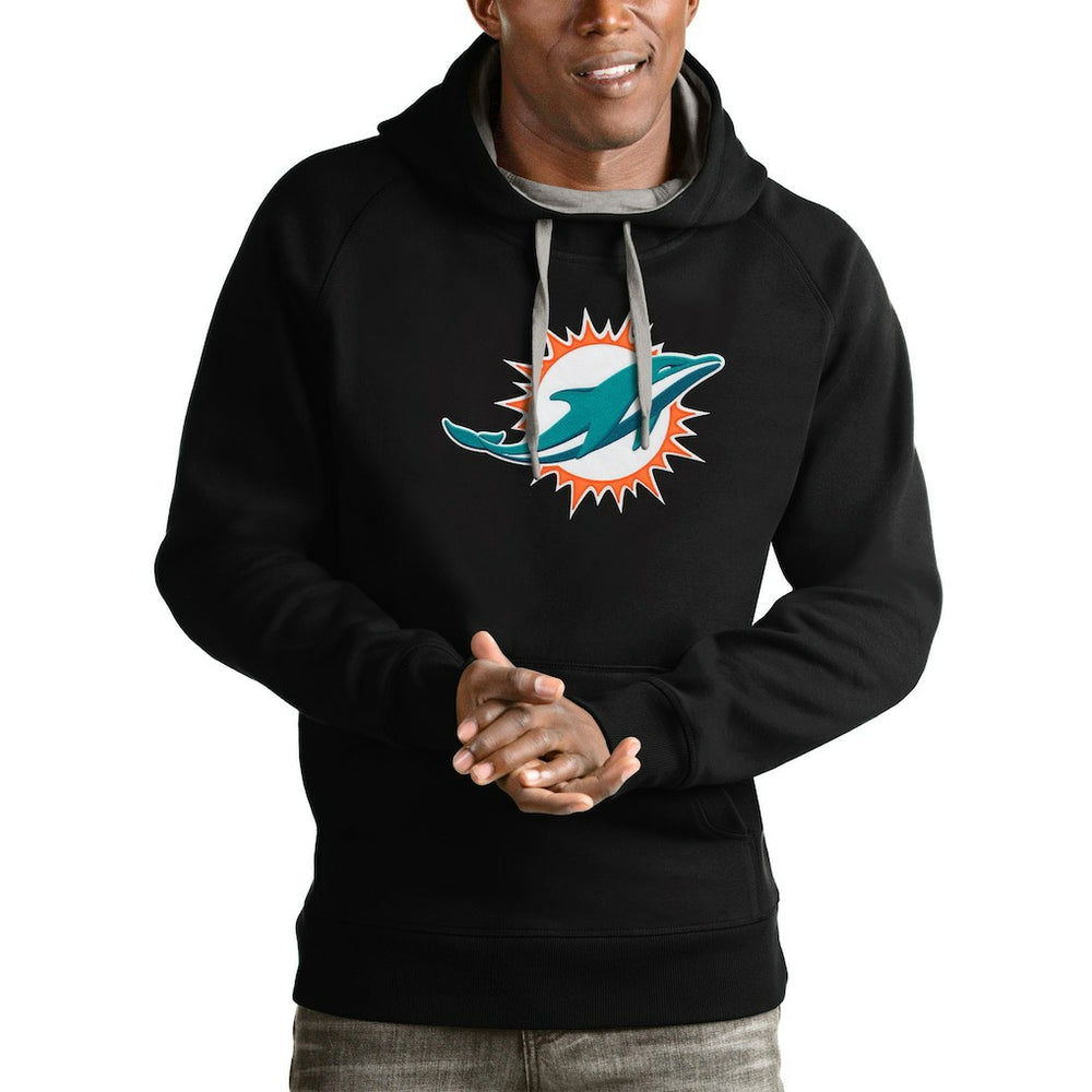 Miami Dolphins Antigua Victory Pullover Hoodie Black - NFL