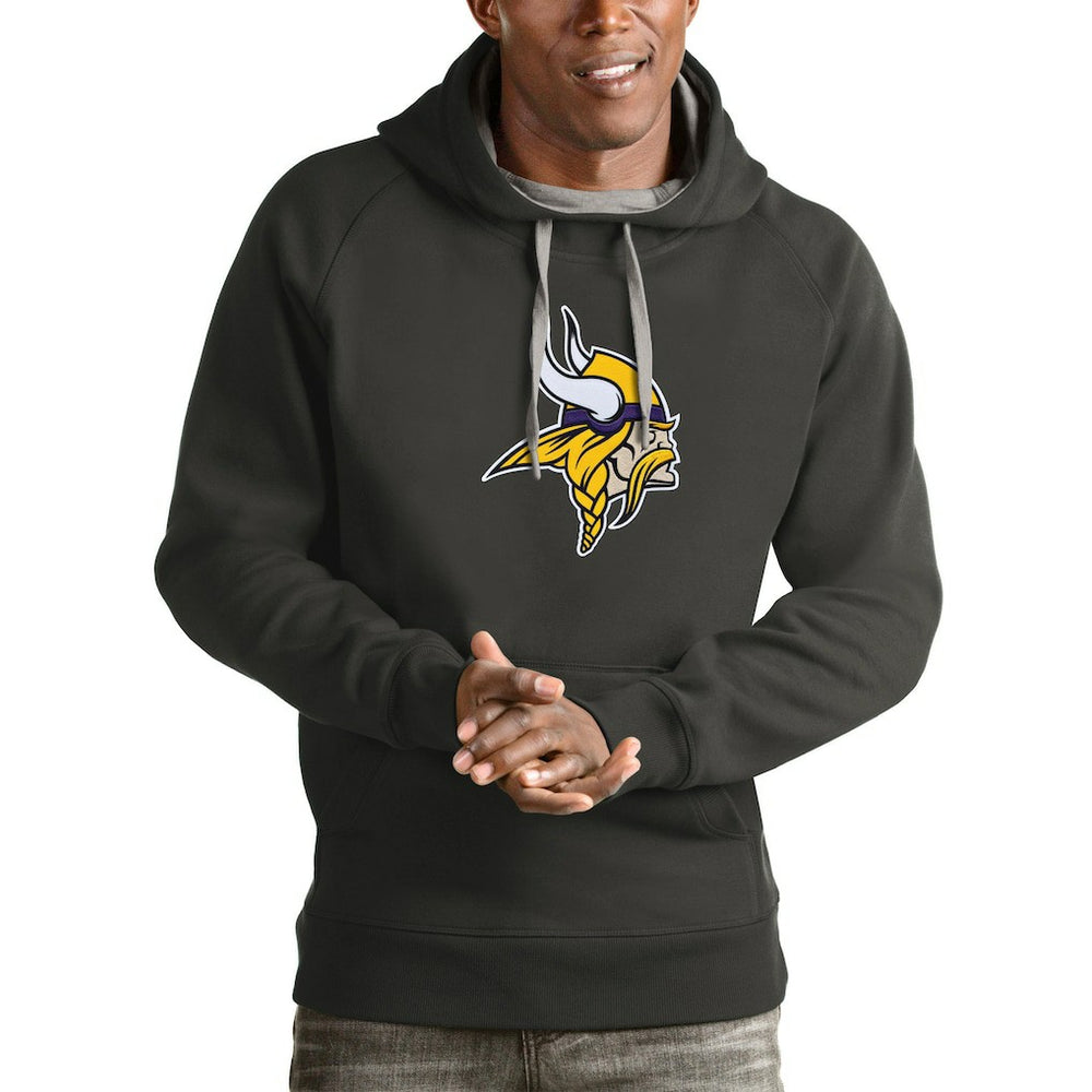 Minnesota Vikings Antigua Victory Pullover Hoodie Charcoal - NFL