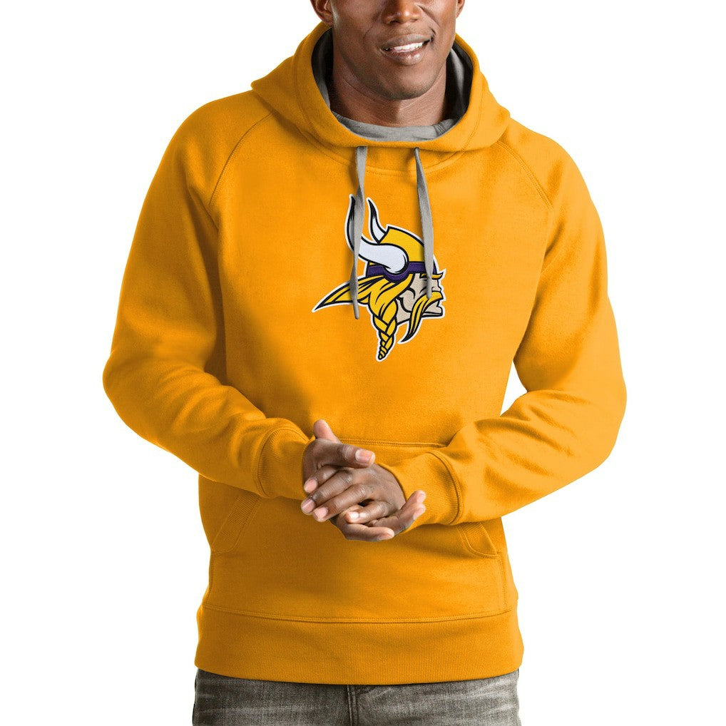 Minnesota Vikings Antigua Victory Pullover Hoodie Gold - NFL
