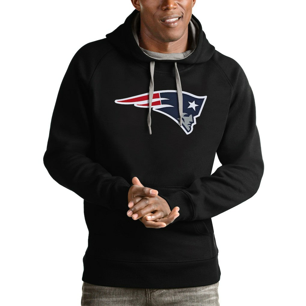 New England Patriots Antigua Victory Pullover Hoodie Black - NFL
