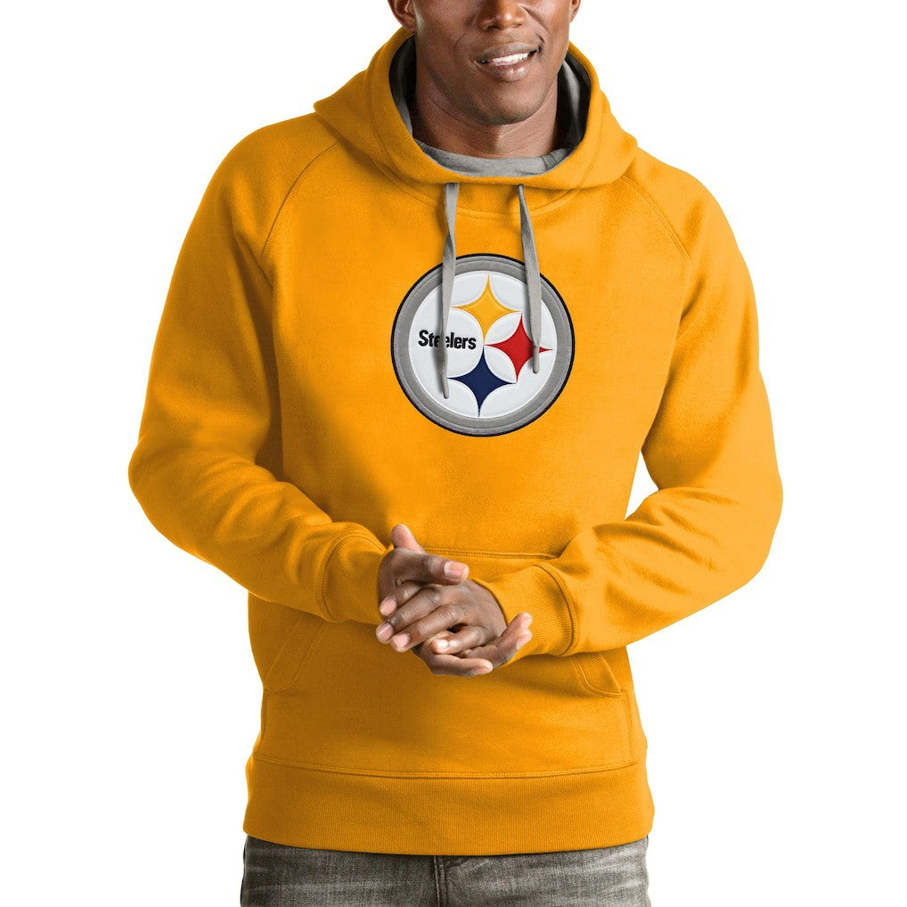 Pittsburgh Steelers Antigua Victory Pullover Hoodie Gold - NFL