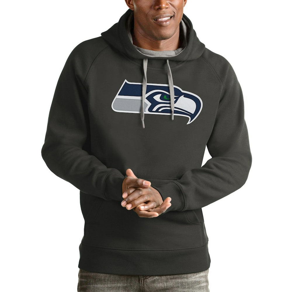 Seattle Seahawks Antigua Victory Pullover Hoodie Charcoal - NFL