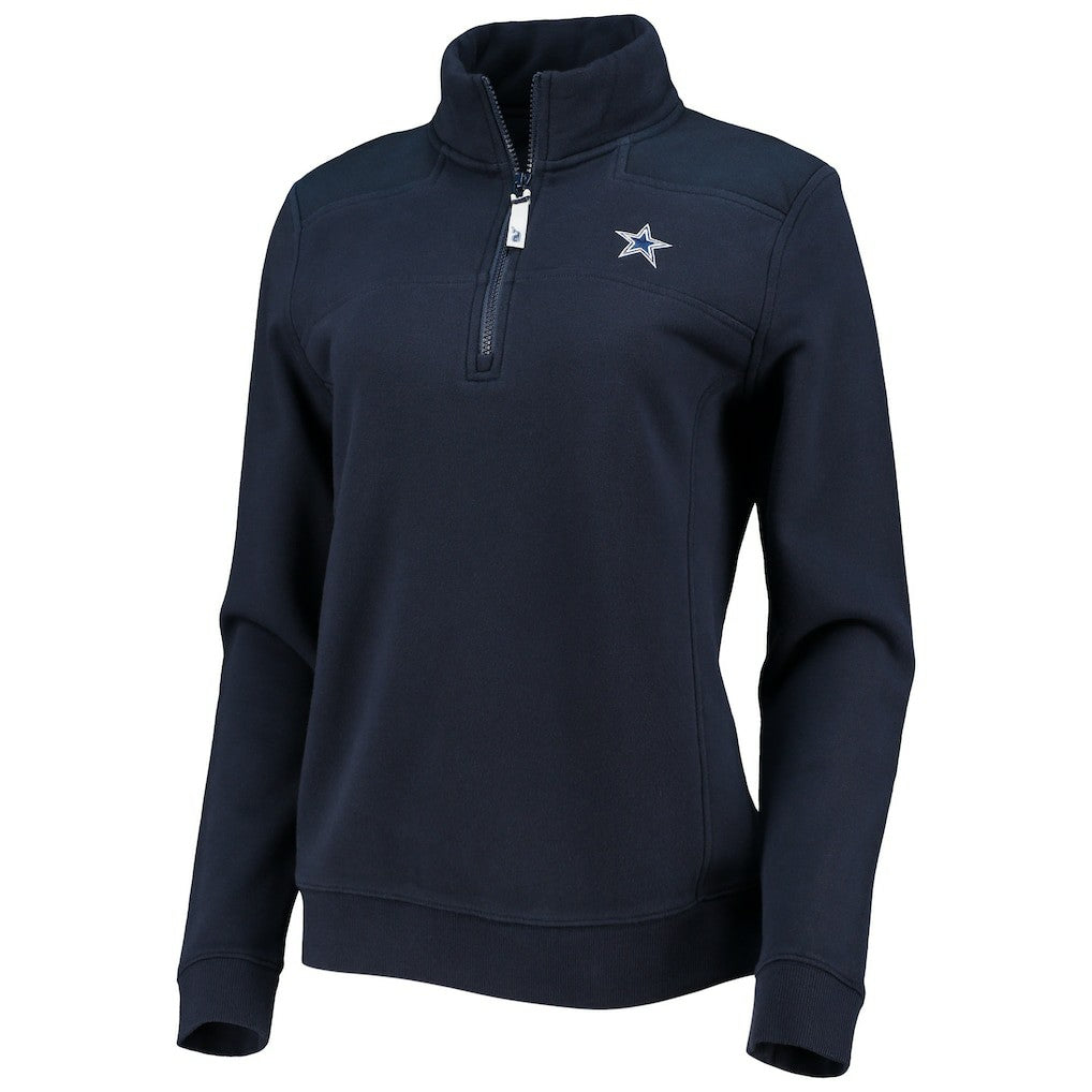 Dallas Cowboys Vineyard Vines Women's Shep Shirt Quarter-Zip Sweatshirt Navy - NFL