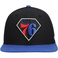 47 brand - Philadelphia 76ers '47 75th Anniversary Carat Captain Snapback Hat - Black/Royal