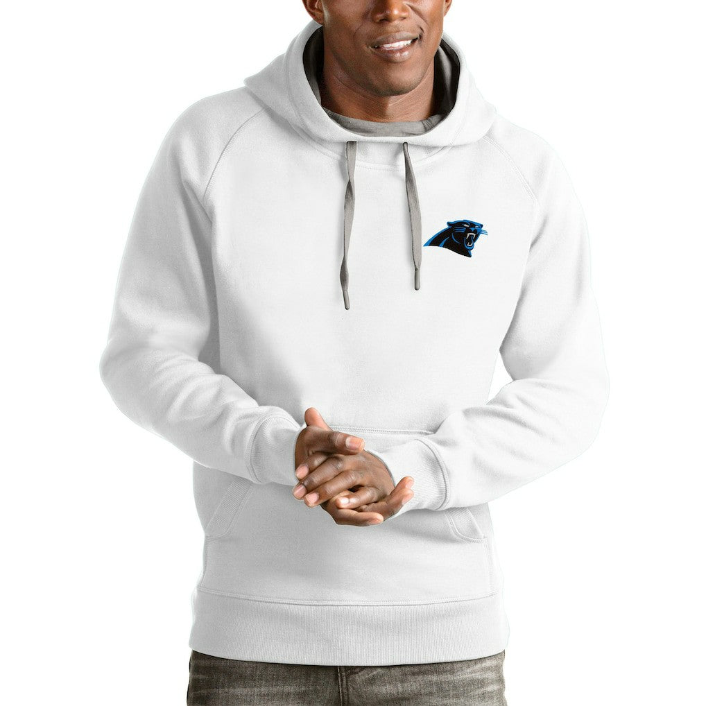 Carolina Panthers Antigua Logo Victory Pullover Hoodie White - NFL