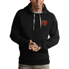 Chicago Bears Antigua Logo Victory Pullover Hoodie Black - NFL