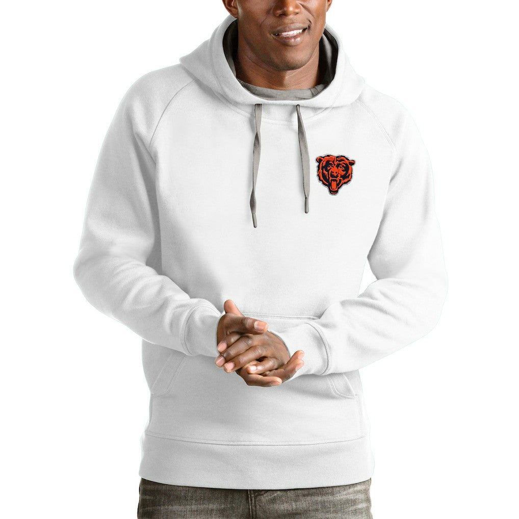 Chicago Bears Antigua Logo Victory Pullover Hoodie White - NFL