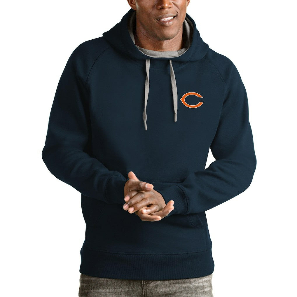Chicago Bears Antigua Logo Victory Pullover Hoodie Navy - NFL