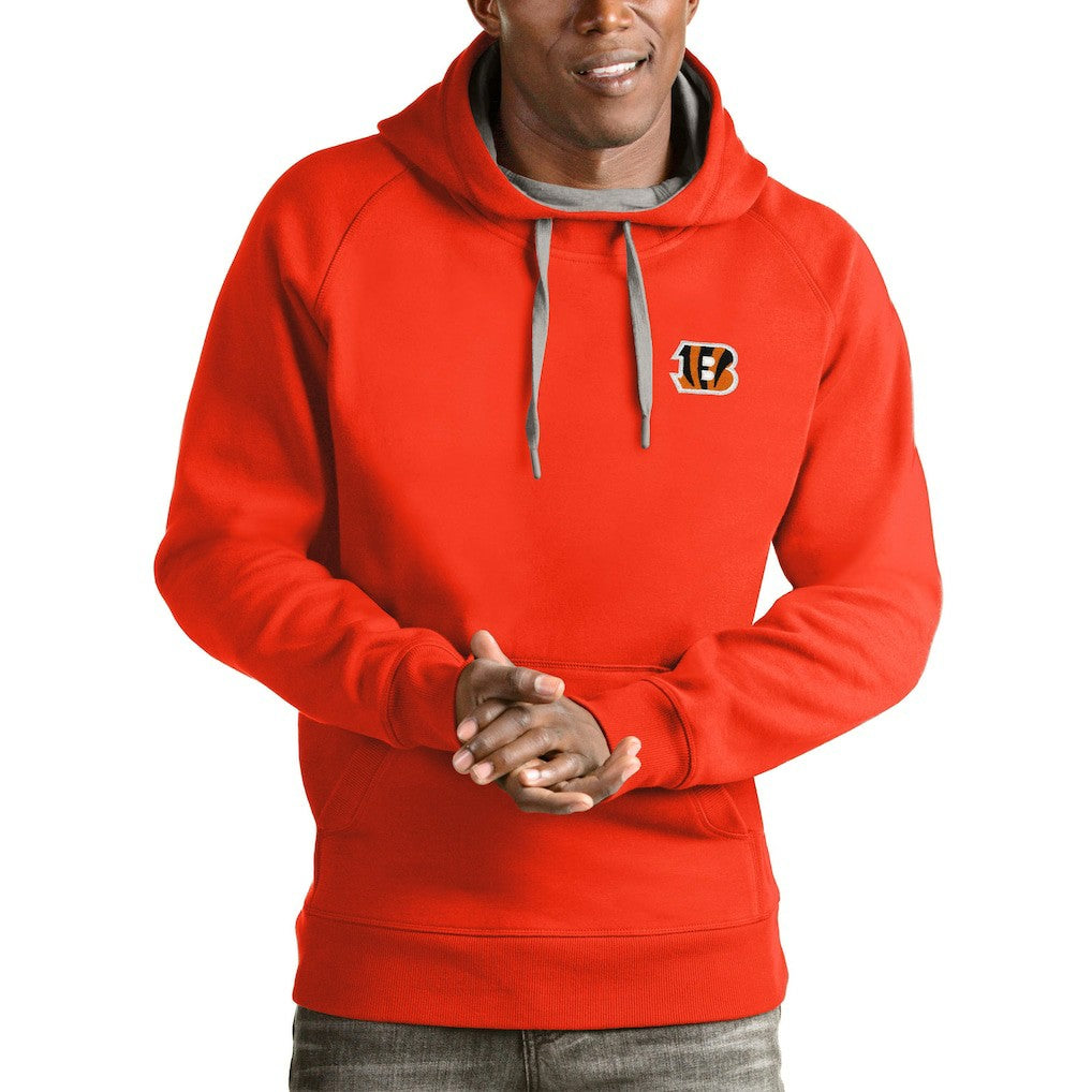 Cincinnati Bengals Antigua Logo Victory Pullover Hoodie Orange - NFL
