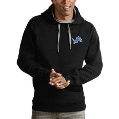Detroit Lions Antigua Logo Victory Pullover Hoodie Black - NFL