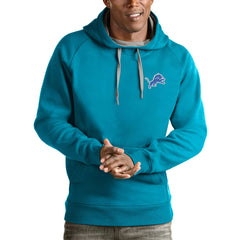 Detroit Lions Antigua Logo Victory Pullover Hoodie Blue - NFL