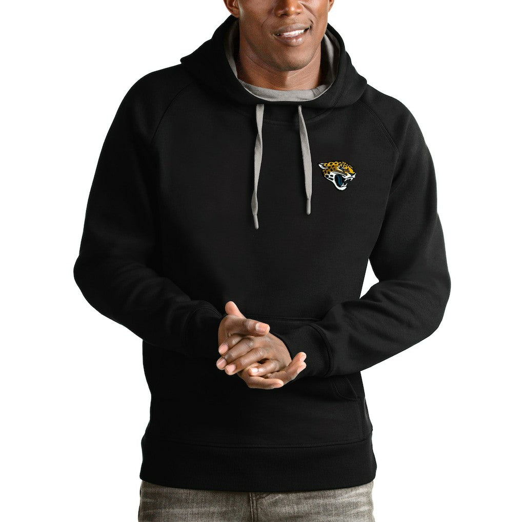 Jacksonville Jaguars Antigua Logo Victory Pullover Hoodie Black - NFL