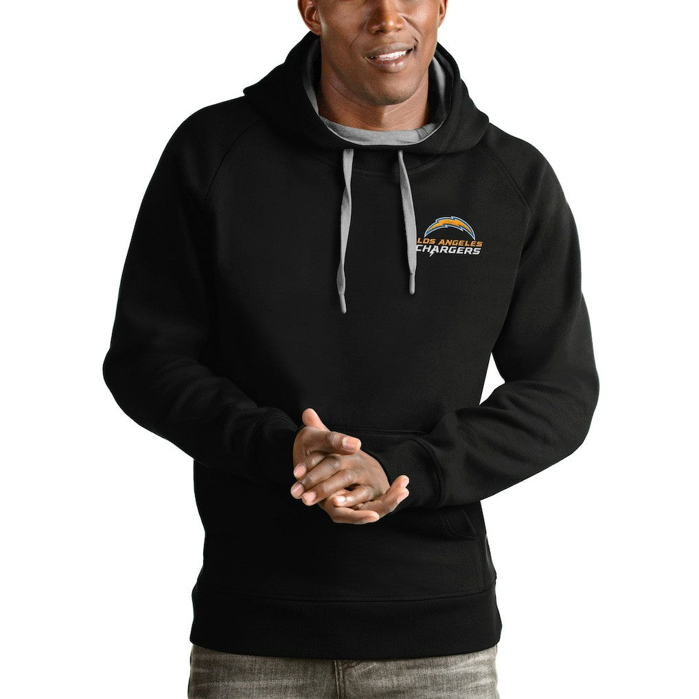 Los Angeles Chargers Antigua Logo Victory Pullover Hoodie Black - NFL