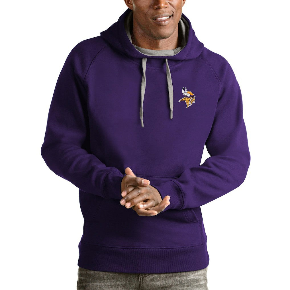 Minnesota Vikings Antigua Logo Victory Pullover Hoodie Purple - NFL