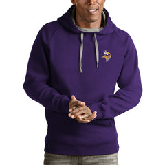 Minnesota Vikings Antigua Logo Victory Pullover Hoodie Purple - NFL