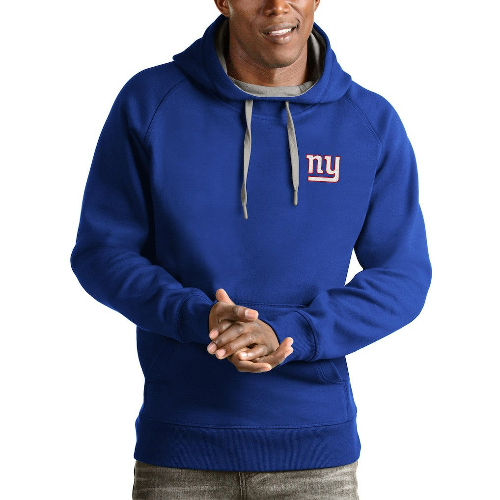 New York Giants Antigua Logo Victory Pullover Hoodie Royal - NFL