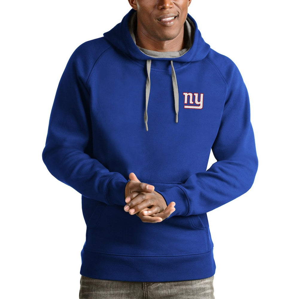 New York Giants Antigua Logo Victory Pullover Hoodie Royal - NFL