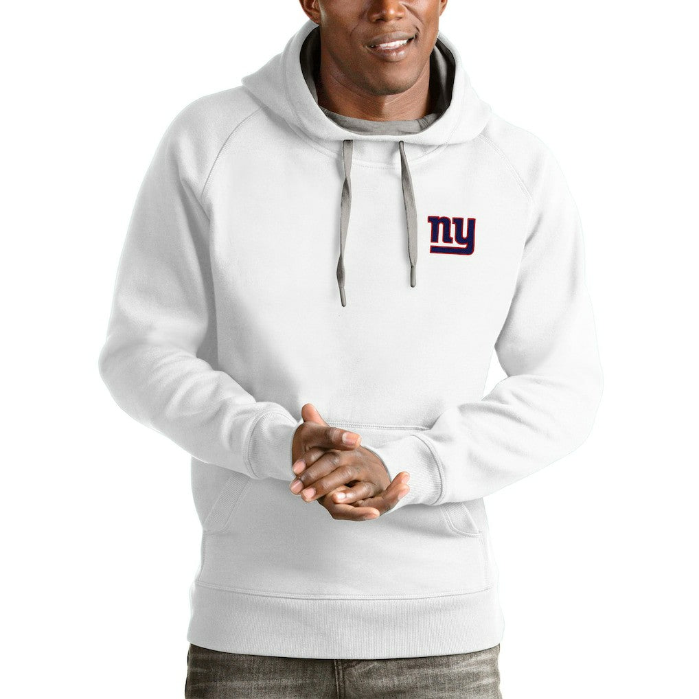 New York Giants Antigua Logo Victory Pullover Hoodie White - NFL