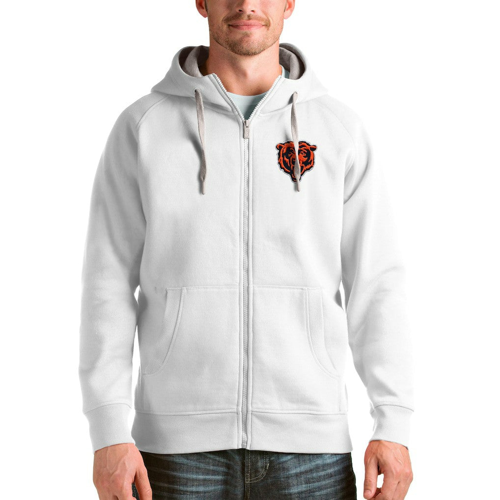 Chicago Bears Antigua Victory Full-Zip Hoodie White - NFL