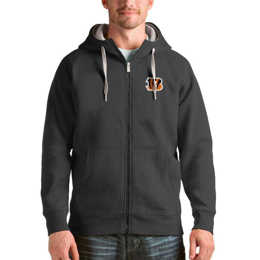 Cincinnati Bengals Antigua Victory Full-Zip Hoodie Charcoal - NFL